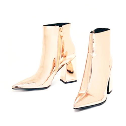 gold booties metallic boots ankle boots edgability