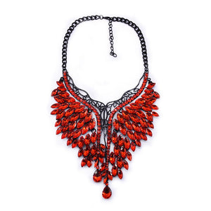 red stone layered statement necklace edgability