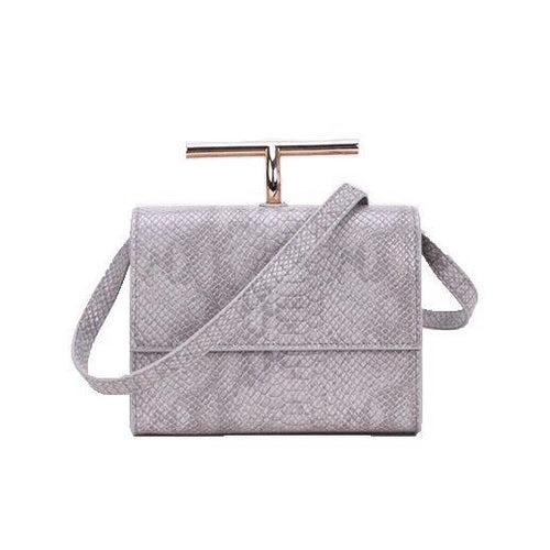 grey snakeskin clutch bag with gold handle edgability
