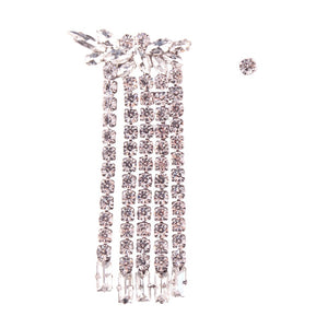 classy floral crystal statement earrings