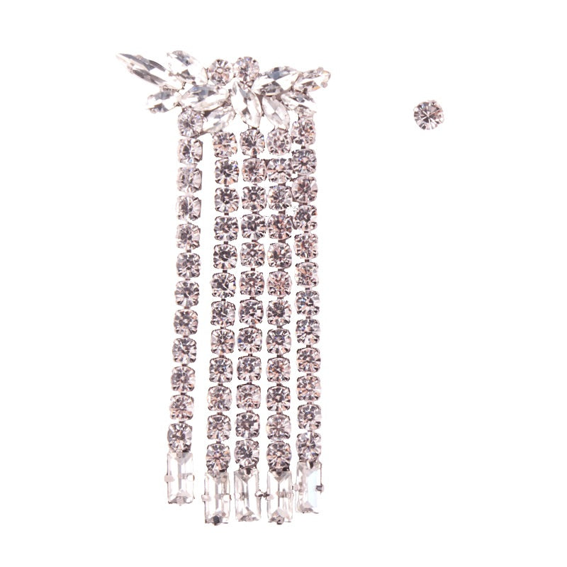 classy floral crystal statement earrings