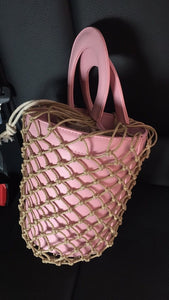bucket bag basket drawstring bag pink bag edgability side view