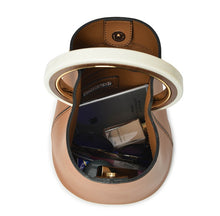 tan bag bucket bag luxury bag wristlet edgability top view