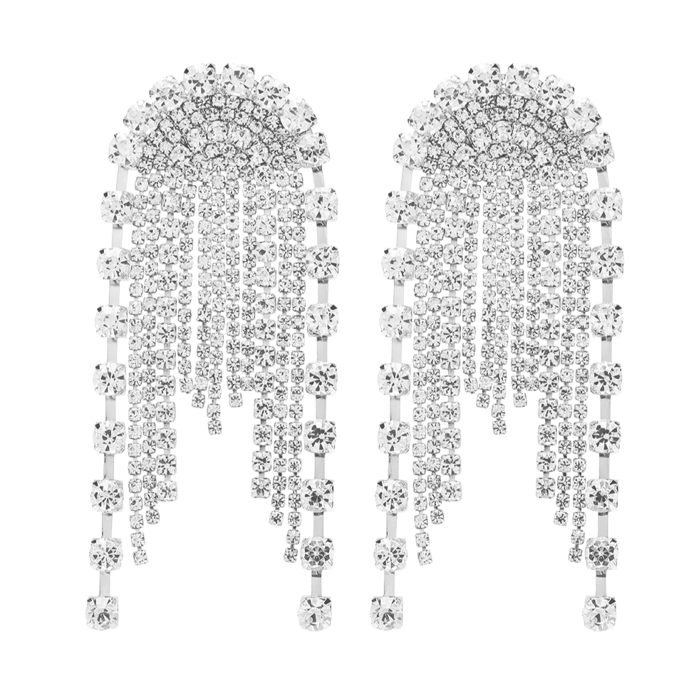 crystal studded chandelier statement earrings edgability
