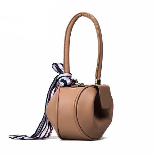 brown bag round bag mini bag clutch bag edgability