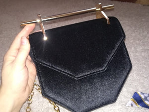 velvet black clutch classy bag edgy fashion edgability top view