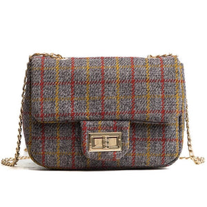 grey plaid purse edgability mini bag