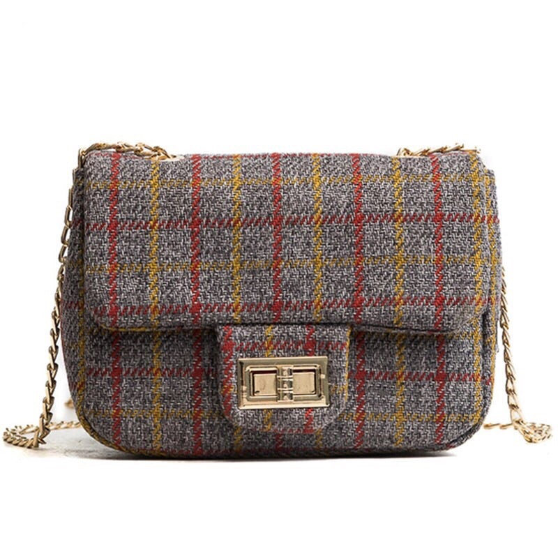 grey plaid purse edgability mini bag