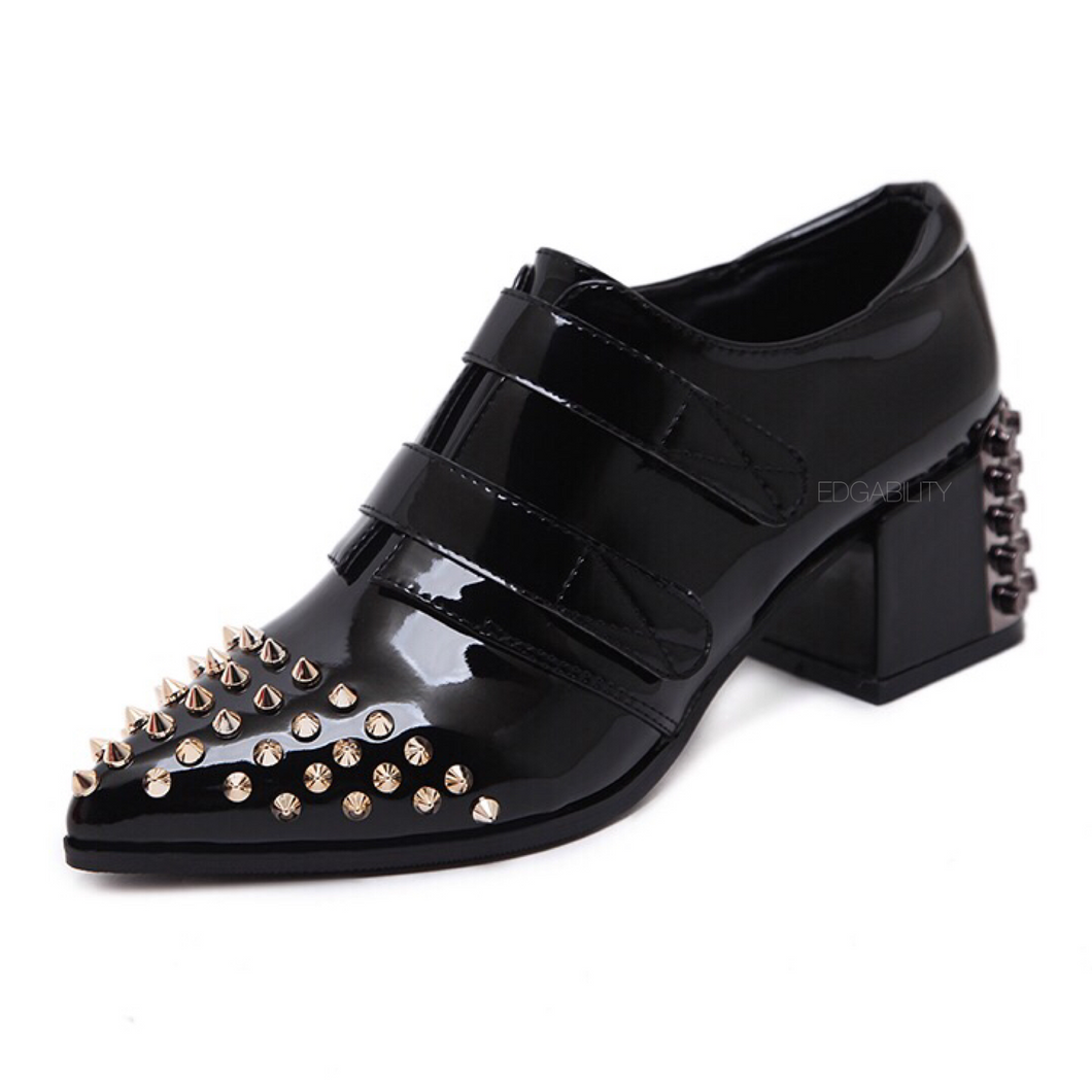 rivets black boots brogues edgability