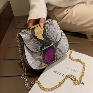 classy grey snakeskin bag edgy fashion edgability front view