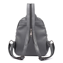 silver studded grey mini backpack edgability detail view