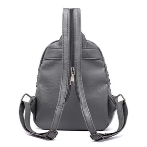 silver studded grey mini backpack edgability detail view