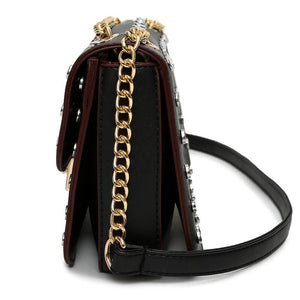 silver gold studded bag black bag edgability side view