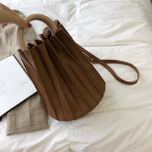 pleated bucket bag brown bag edgability full view