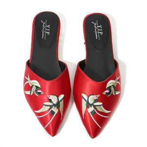 embroidered flats red shoes edgability