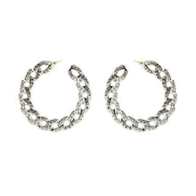 crystal studded diamond studs silver chains hoops edgability
