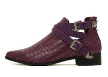 flat croc skin ankle boots edgability side view