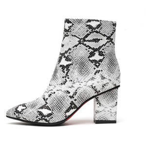 snakeskin boots ankle boots heeled boots edgability