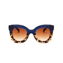 blue shades leopard sunglasses edgability front view