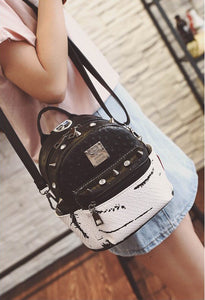 marble backpack studded bag edgability model view