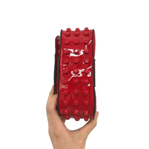 studded bag red sling bag edgability side view