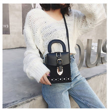 black box bag fur studded bag sling bag edgability front view