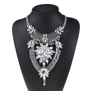 statement necklace edgability silver layered necklace model view