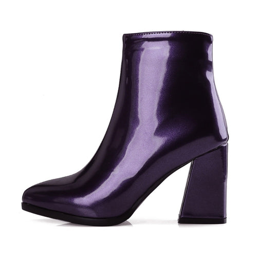 patent leather boots metallic boots ankle boots edgability