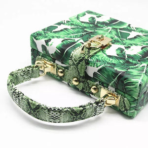 travel bag box bag tropical print edgability back view