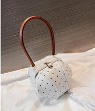 round bag polkadots bag sling bag edgability top view