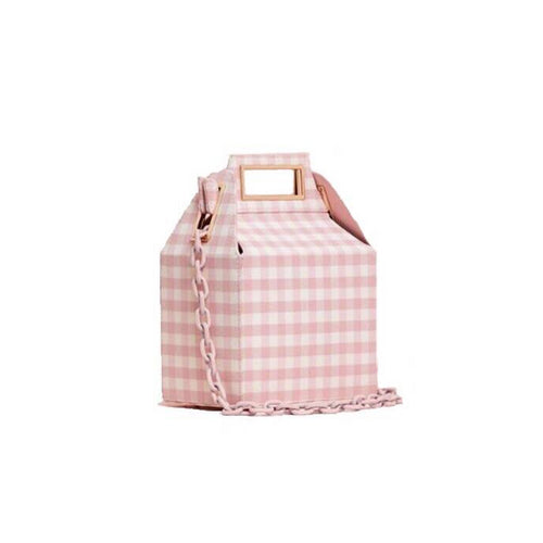 box bag checkered bag sling bag pink bag edgability
