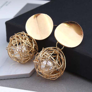statement earrings gold earrings with pearls edgability front view