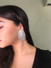 statement earrings crystal earrings chic jewelry edgability model view