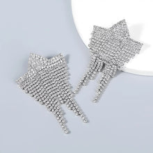 crystal studded diamond star earrings edgability top view