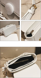 white bag clutch bag sling bag white strap edgability detail view