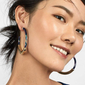 statement jewelry marble earrings hoop earrings edgability model view
