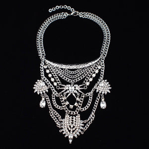 layered necklace statement necklace silver jewellery edgability front view