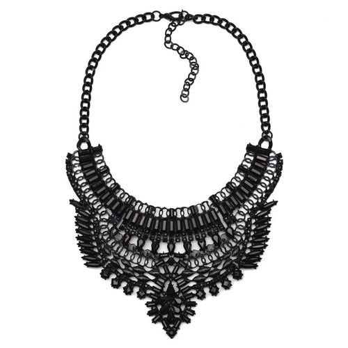 black necklace layered statement jewelry edgability