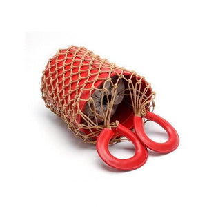 bucket bag basket drawstring bag red bag edgability top view