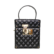 quilted black box bag with top handle edgability