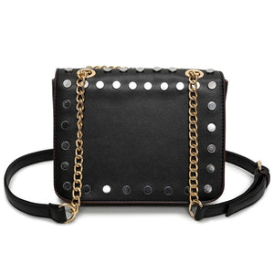 silver gold studded bag black bag edgability back view