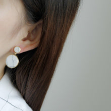 marble earrings gold earrings statement jewelry edgability model view