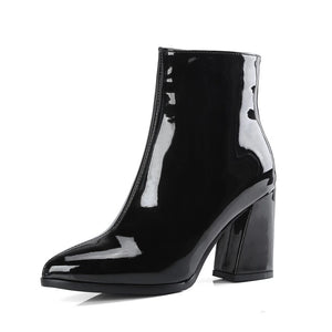 patent leather boots black boots ankle boots edgability