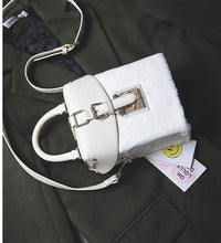 white bag box bag fur bag edgability top view