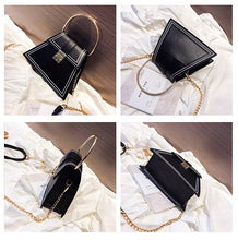 black bag sling bag triangle bag edgability angle view