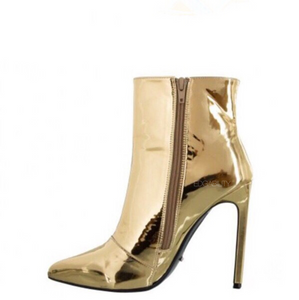 gold boots ankle boots edgability side view