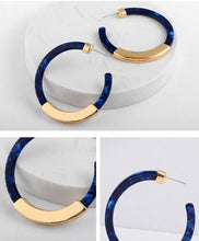 statement jewelry marble earrings hoop earrings edgability detail view