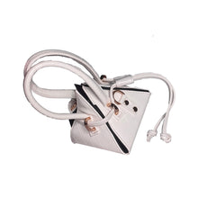 snakeskin white triangle handbag wristlet sling bag top view