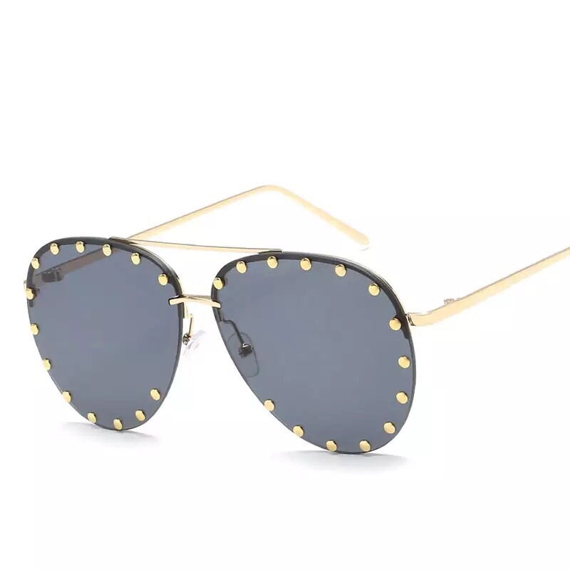 black shades studded sunglasses aviators edgability