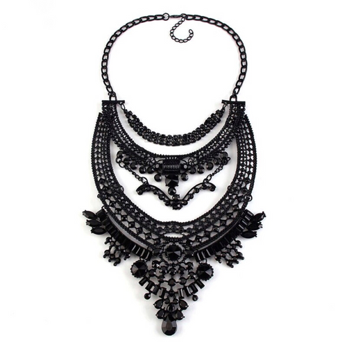 layered boho dylanex black statement necklace edgability